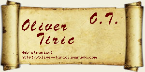 Oliver Tirić vizit kartica